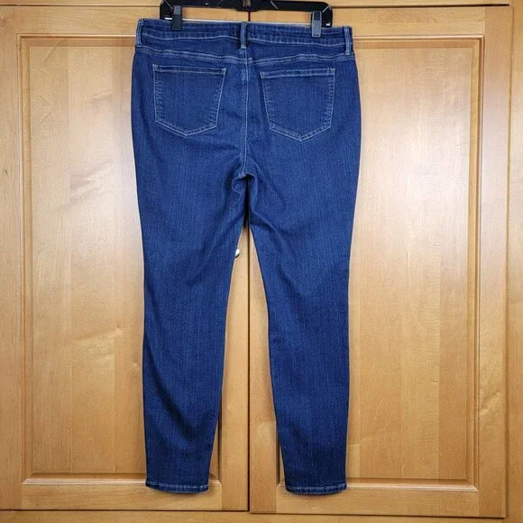 NYDJ Dark Wash 5 Pocket Skinny Stretch Denim Lift x Tuck Jeans - 10 - Picture 2 of 11